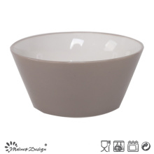 Bacia Cerâmica de 13,6 cm de Cinza Externo Interno Branco